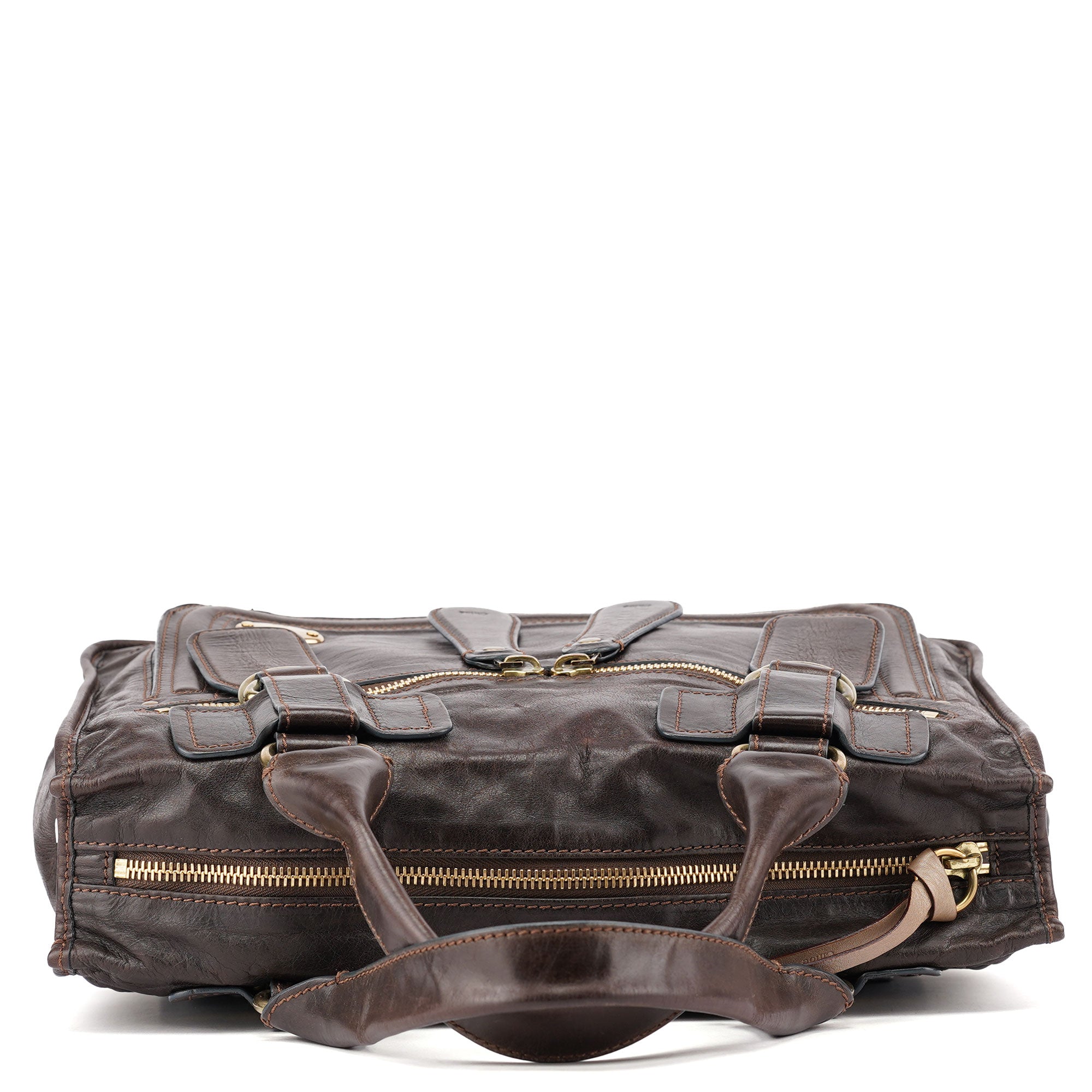 Chloé Brown Calfskin Bay Tote Bag