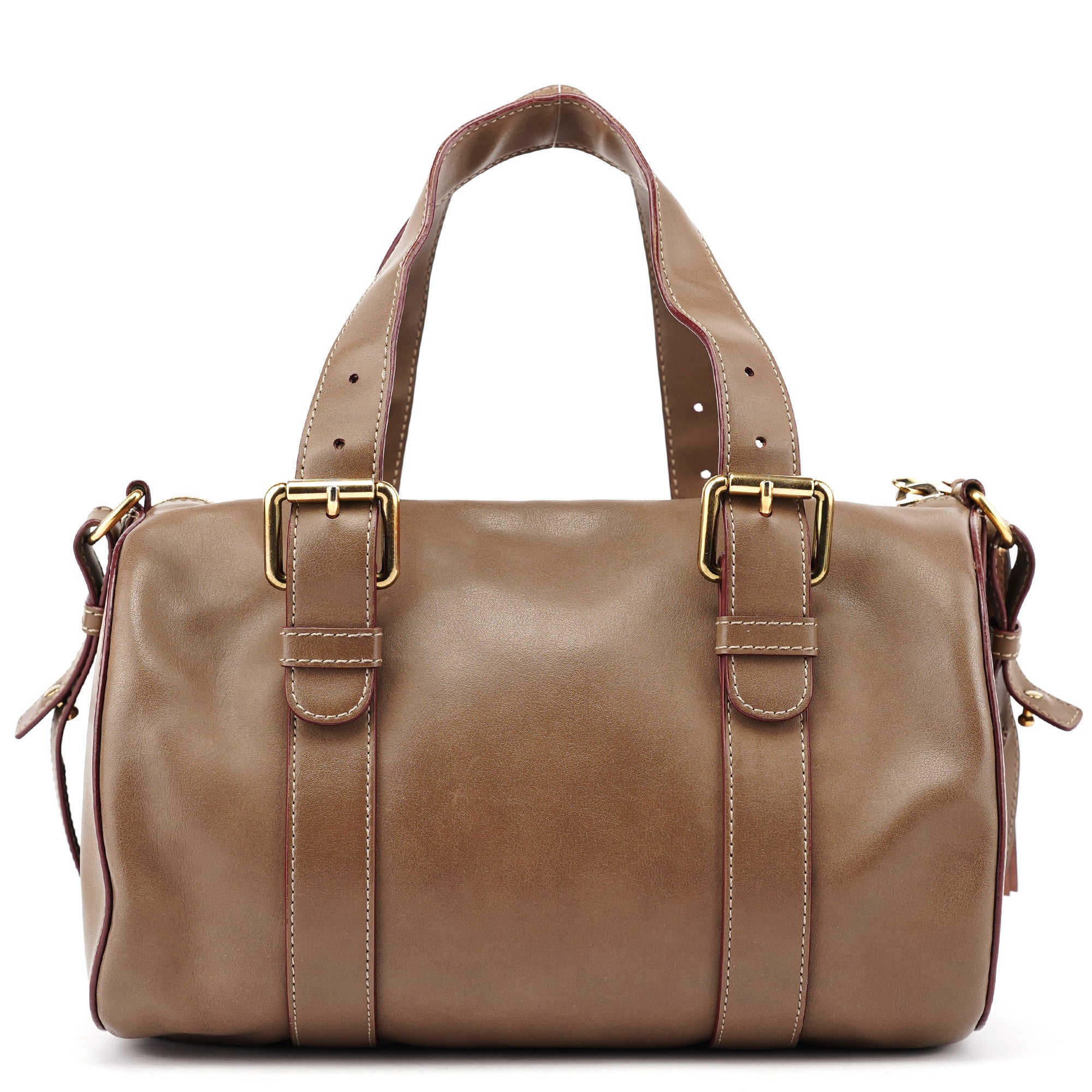 Chloé Brown Calfskin Boston 2-Way Bag