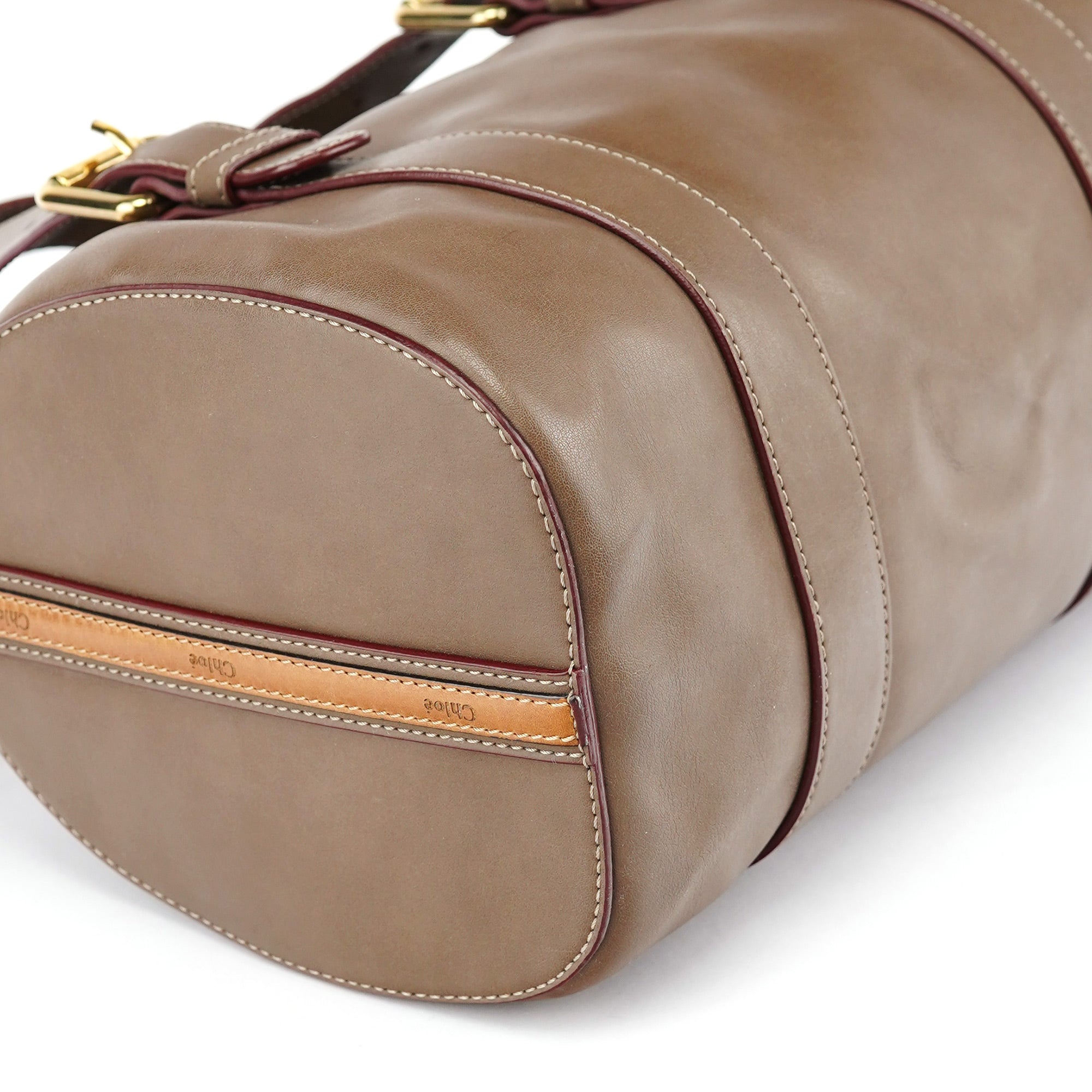 Chloé Brown Calfskin Boston 2-Way Bag