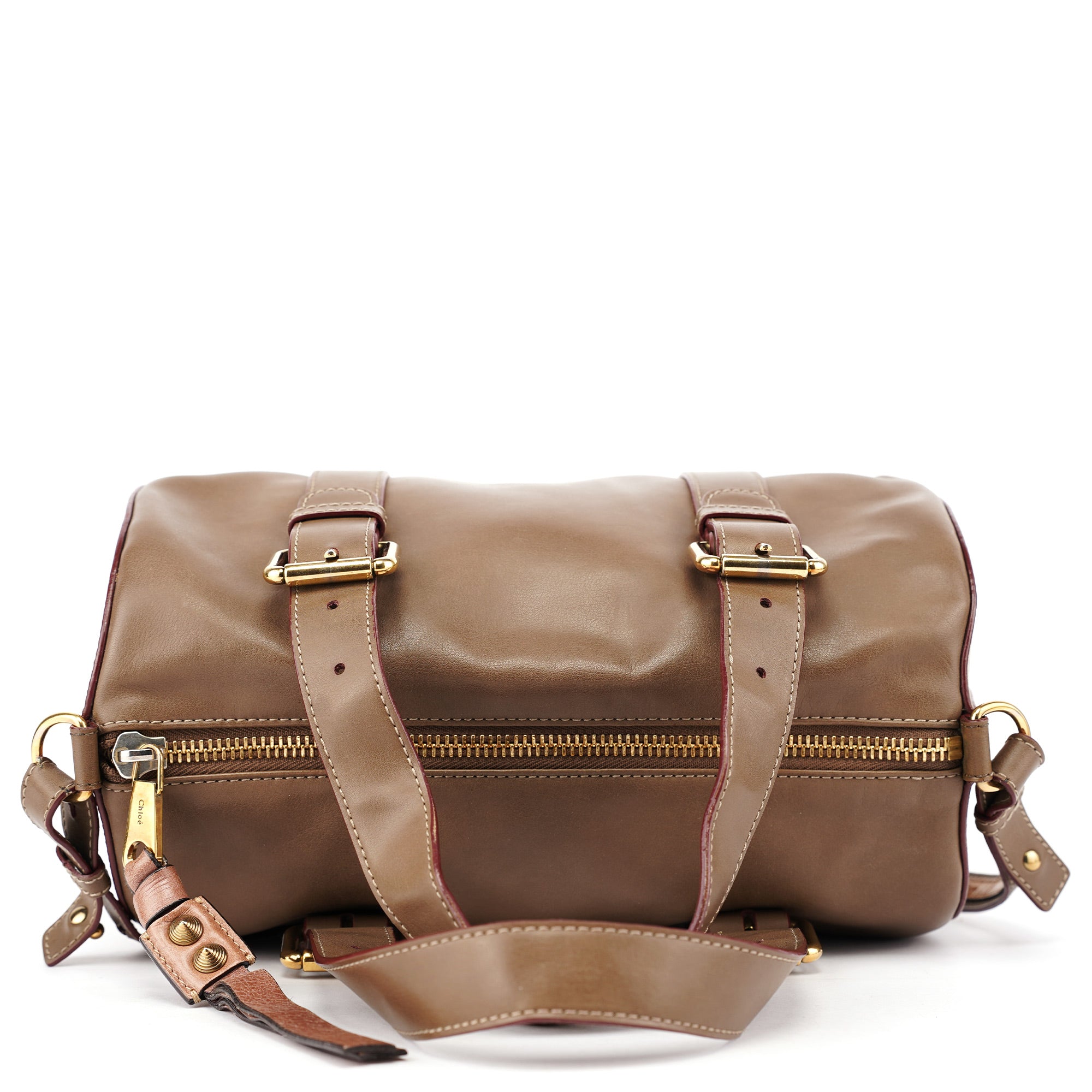Chloé Brown Calfskin Boston 2-Way Bag