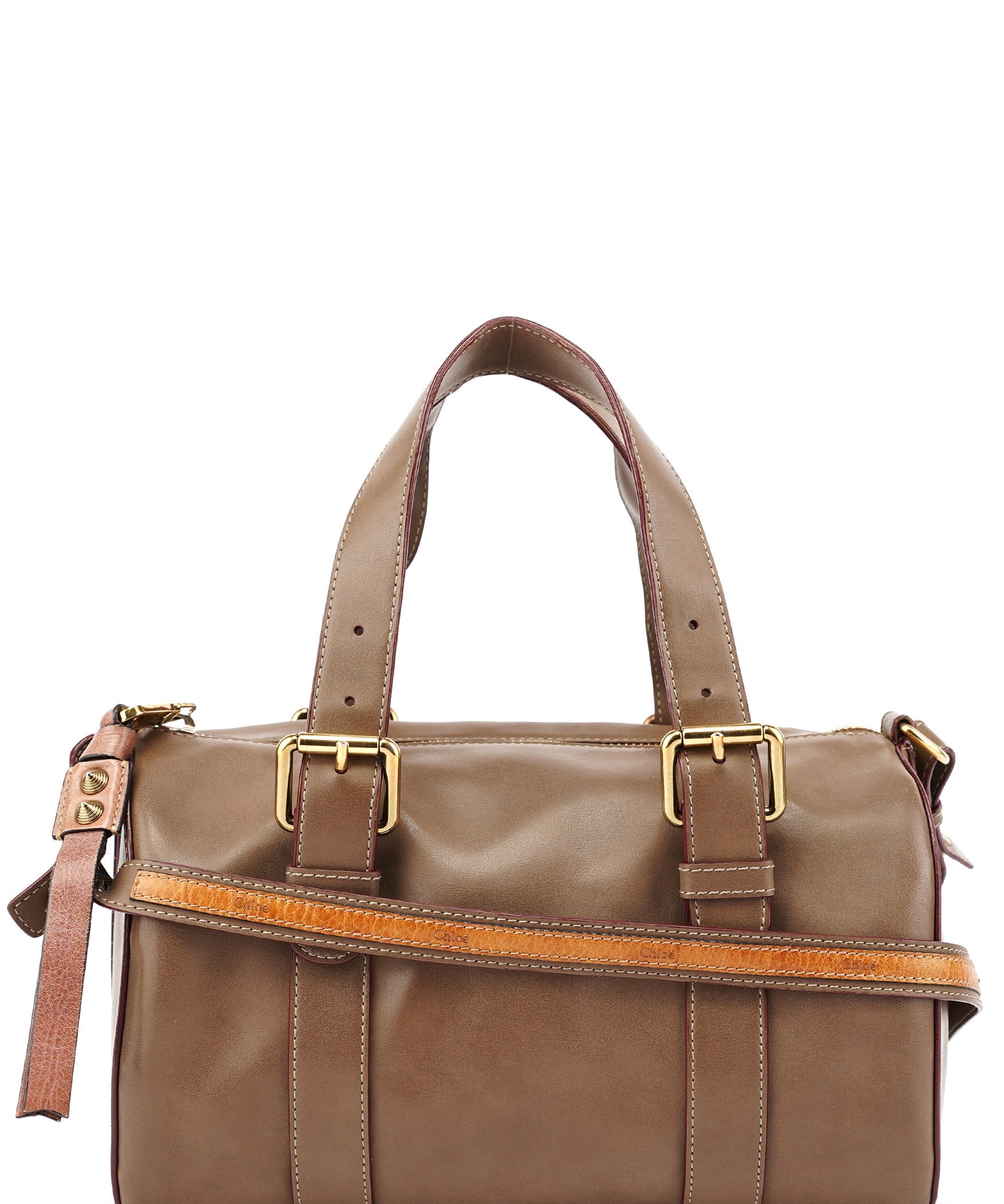 Chloé Brown Calfskin Boston 2-Way Bag