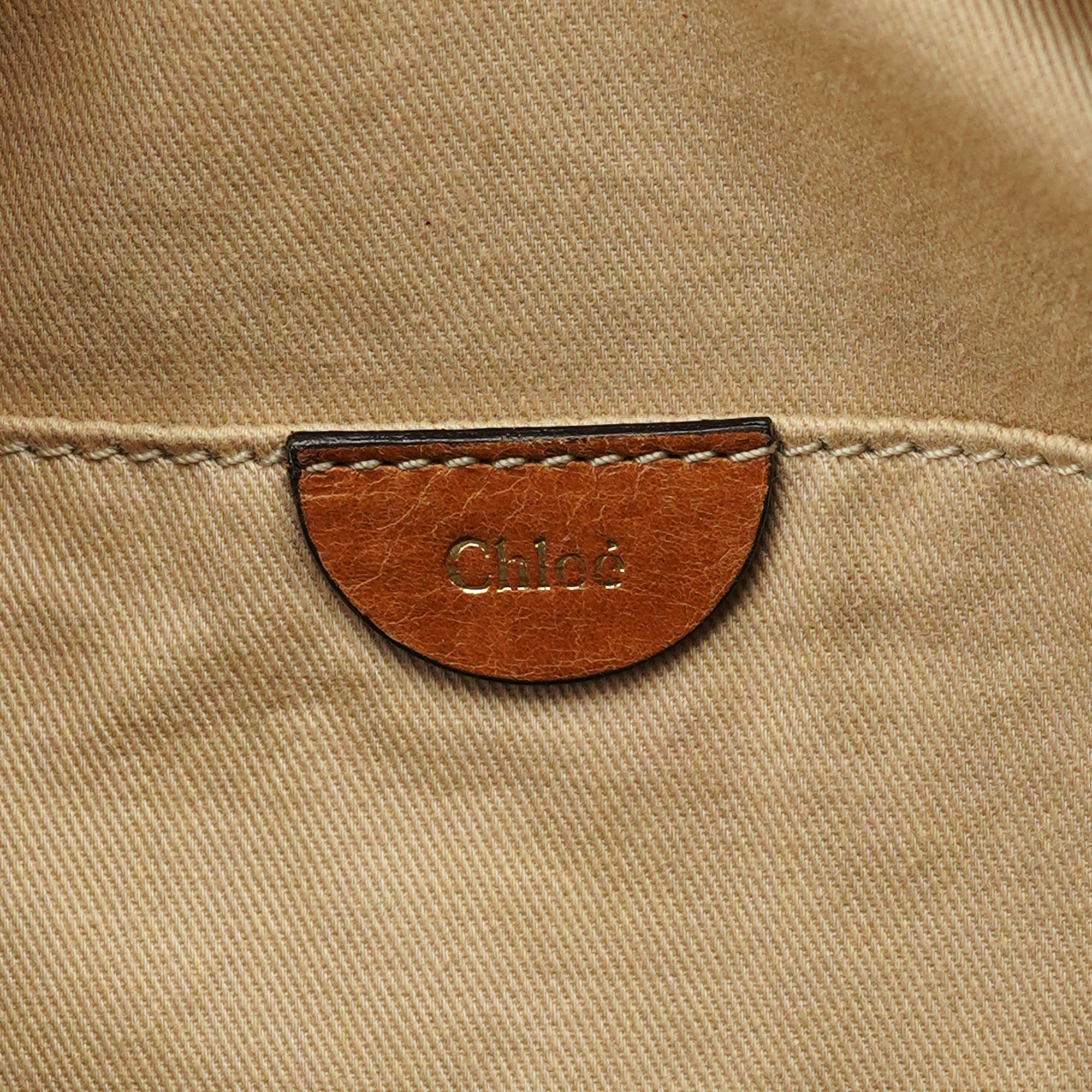 Chloé Brown Calfskin Boston 2-Way Bag