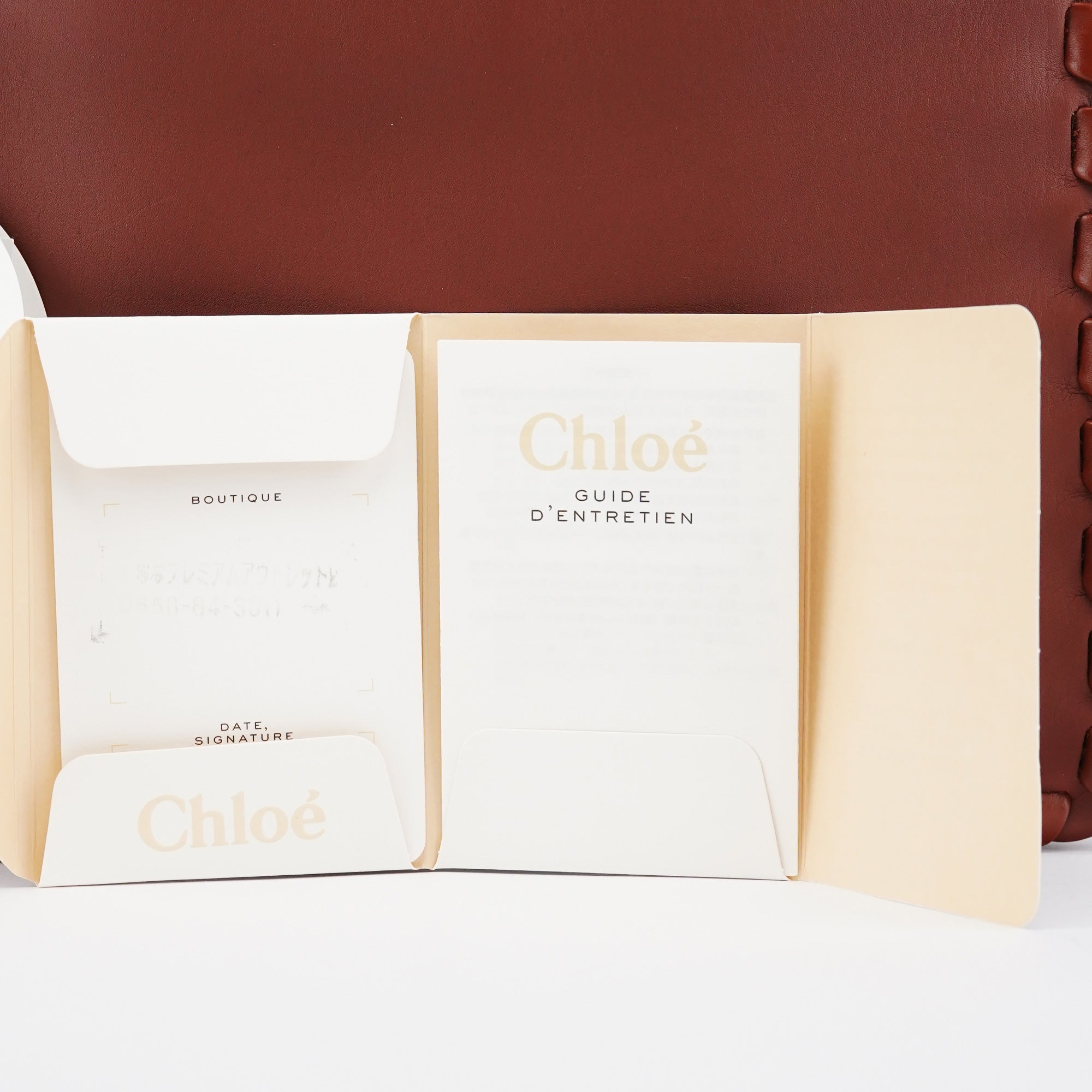Chloé Sac porté épaule C en cuir de veau marron
