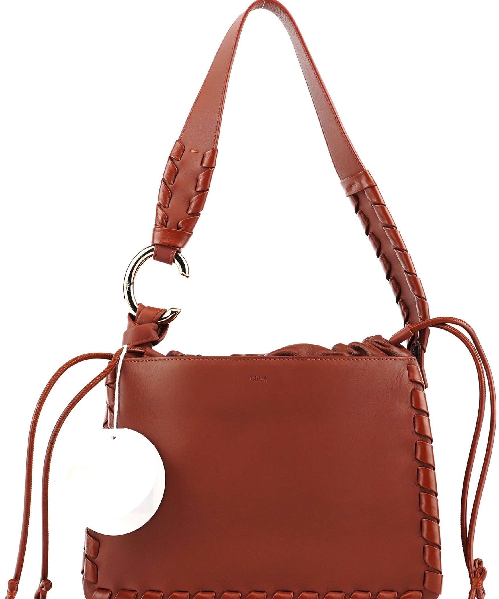 Chloe Brown Calfskin Leather C Shoulder Bag