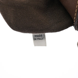 Chloe Brown Canvas Polkadot Hobo Shoulder Bag