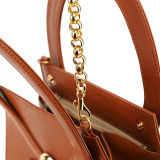 Chloe Brown Epi Leather Ribbon Top Handle 2-Way Bag