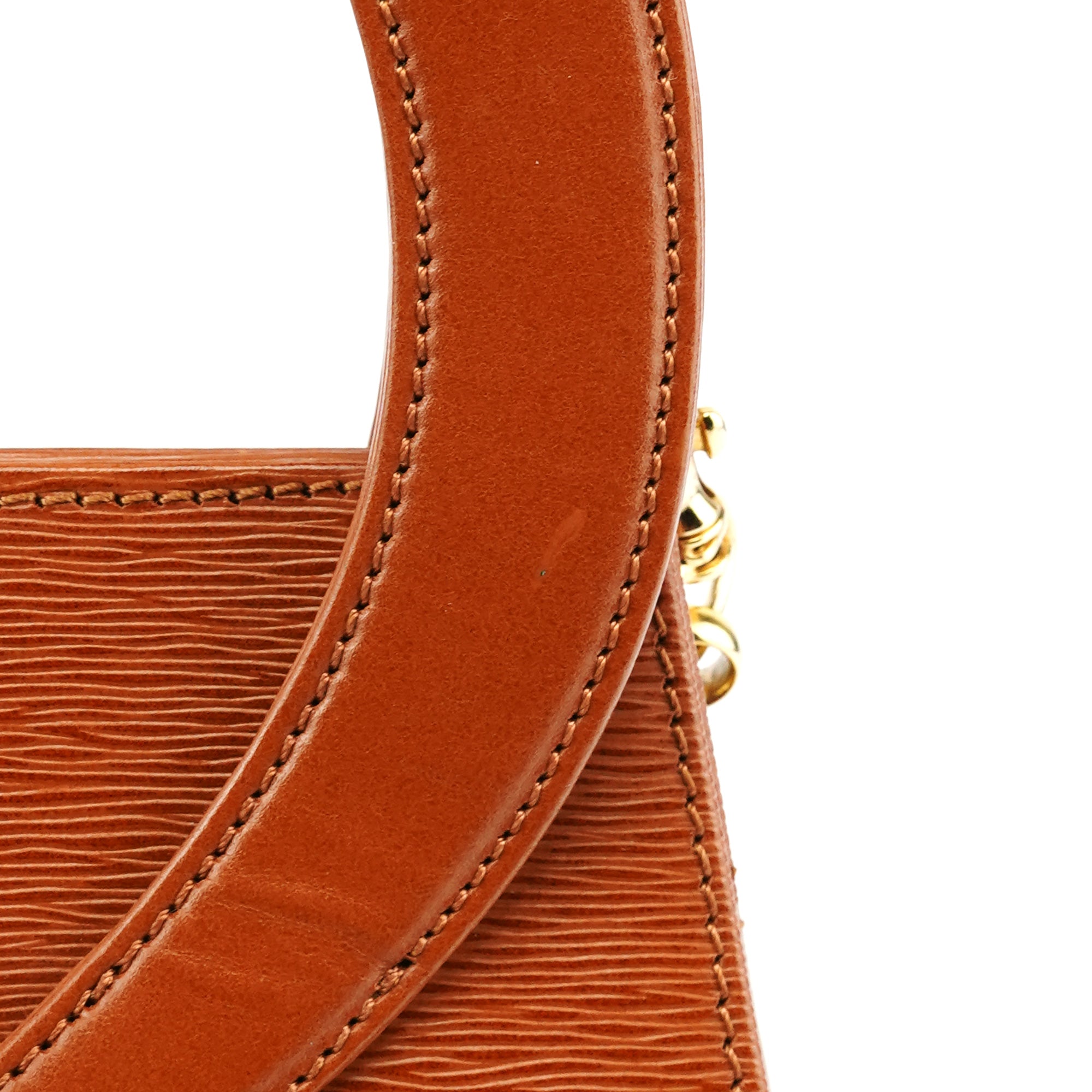 Chloe Brown Epi Leather Ribbon Top Handle 2-Way Bag