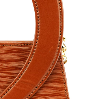 Chloe Brown Epi Leather Ribbon Top Handle 2-Way Bag