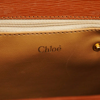 Chloe Brown Epi Leather Ribbon Top Handle 2-Way Bag