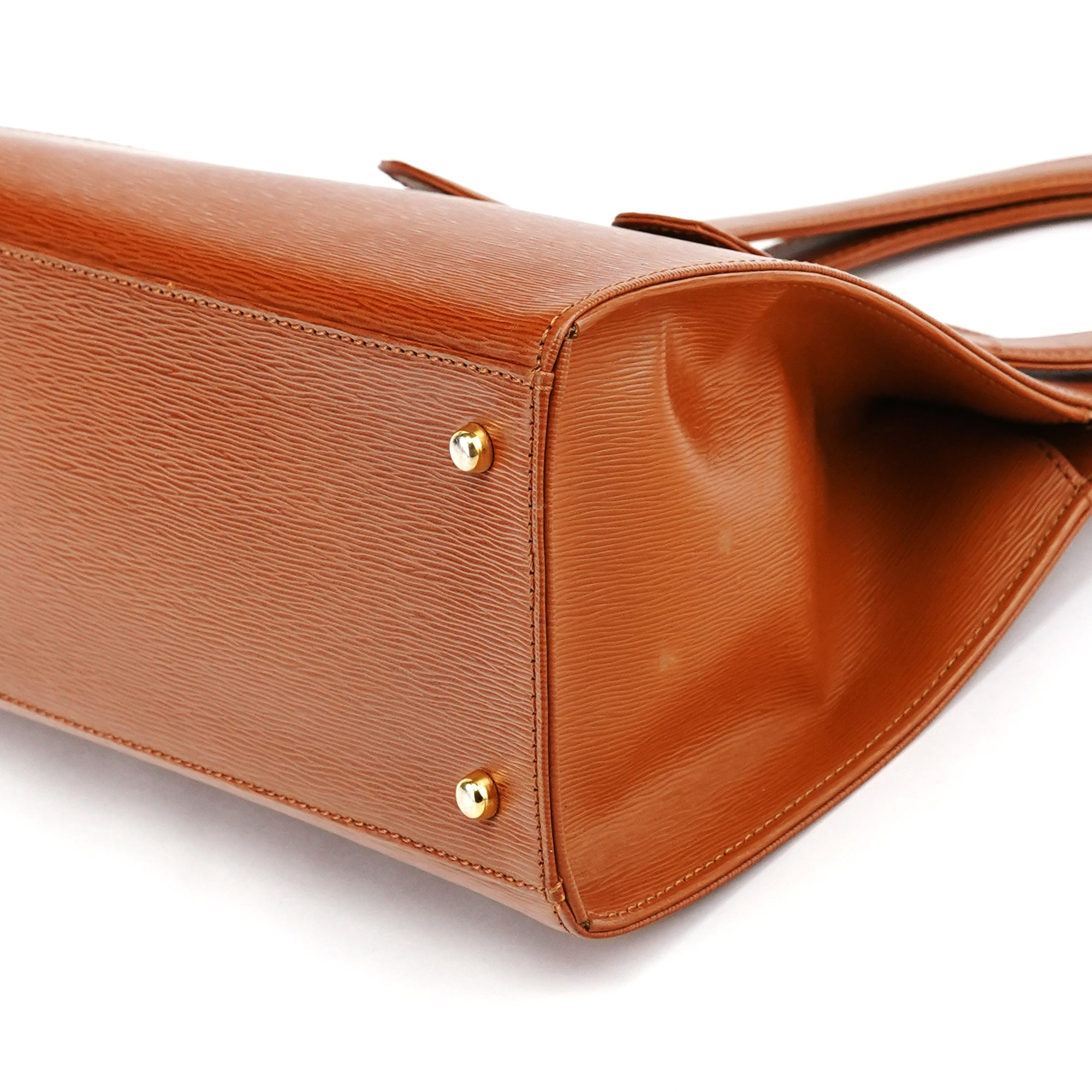 Chloe Brown Epi Leather Ribbon Top Handle 2-Way Bag