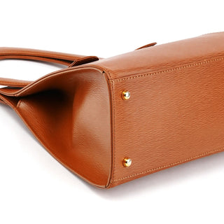 Chloe Brown Epi Leather Ribbon Top Handle 2-Way Bag