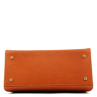 Chloe Brown Epi Leather Ribbon Top Handle 2-Way Bag