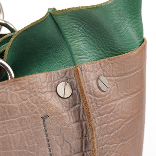 Chloé Brown Green Leather Tote Bag