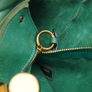 Chloé Brown Green Leather Tote Bag