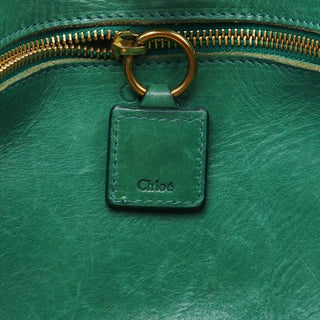 Chloé Brown Green Leather Tote Bag