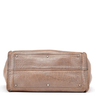 Chloé Brown Green Leather Tote Bag