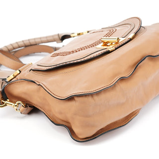 Chloe Brown Grey Leather Marcie Shoulder Bag