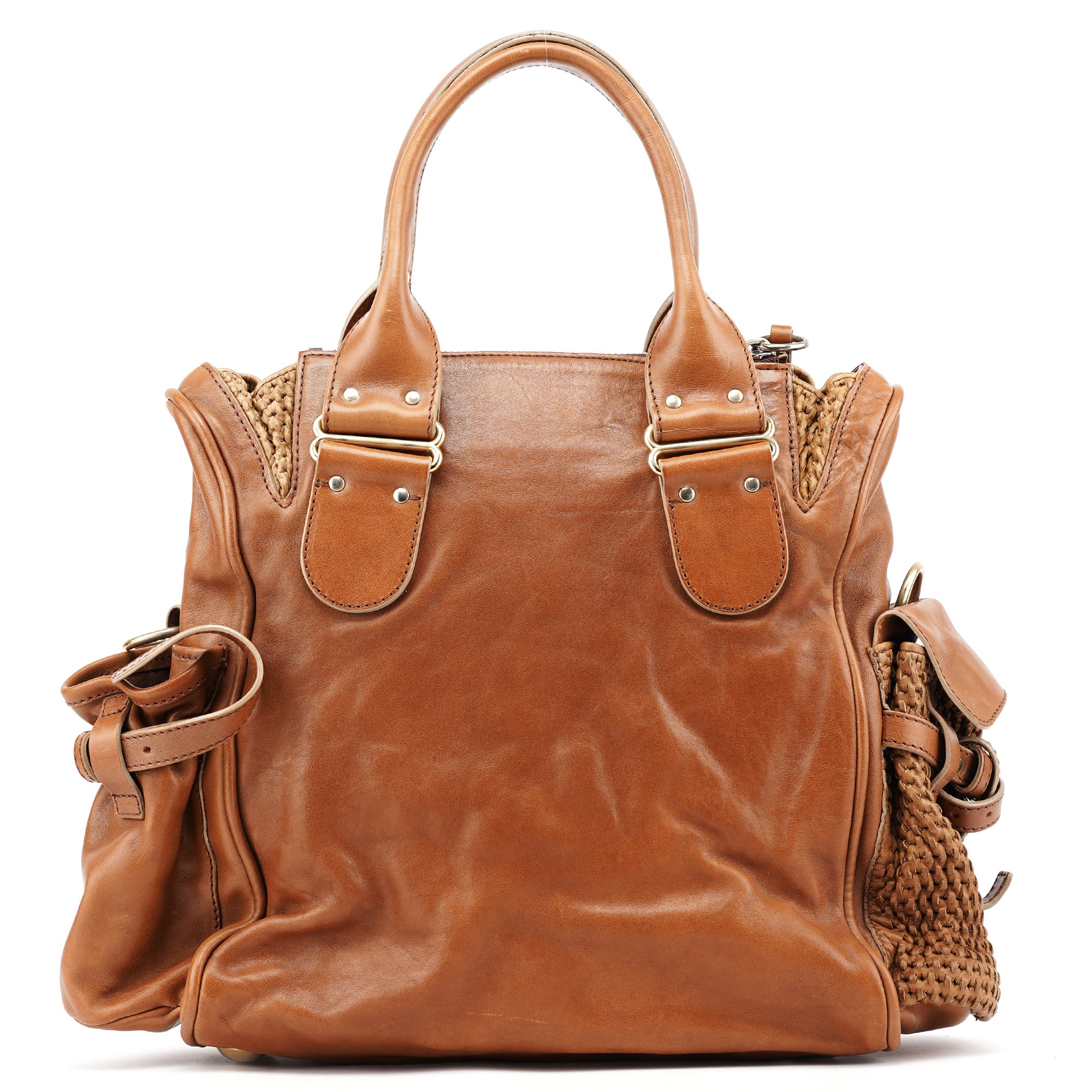 Chloé Sac cabas deux portés en cuir d'agneau marron