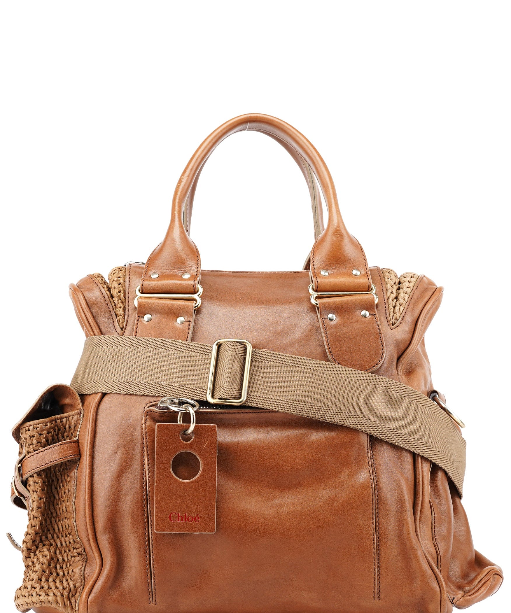 Chloé Brown Lambskin 2-Way Tote Bag