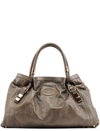 Chloé Brown Lambskin Leather Tote Bag
