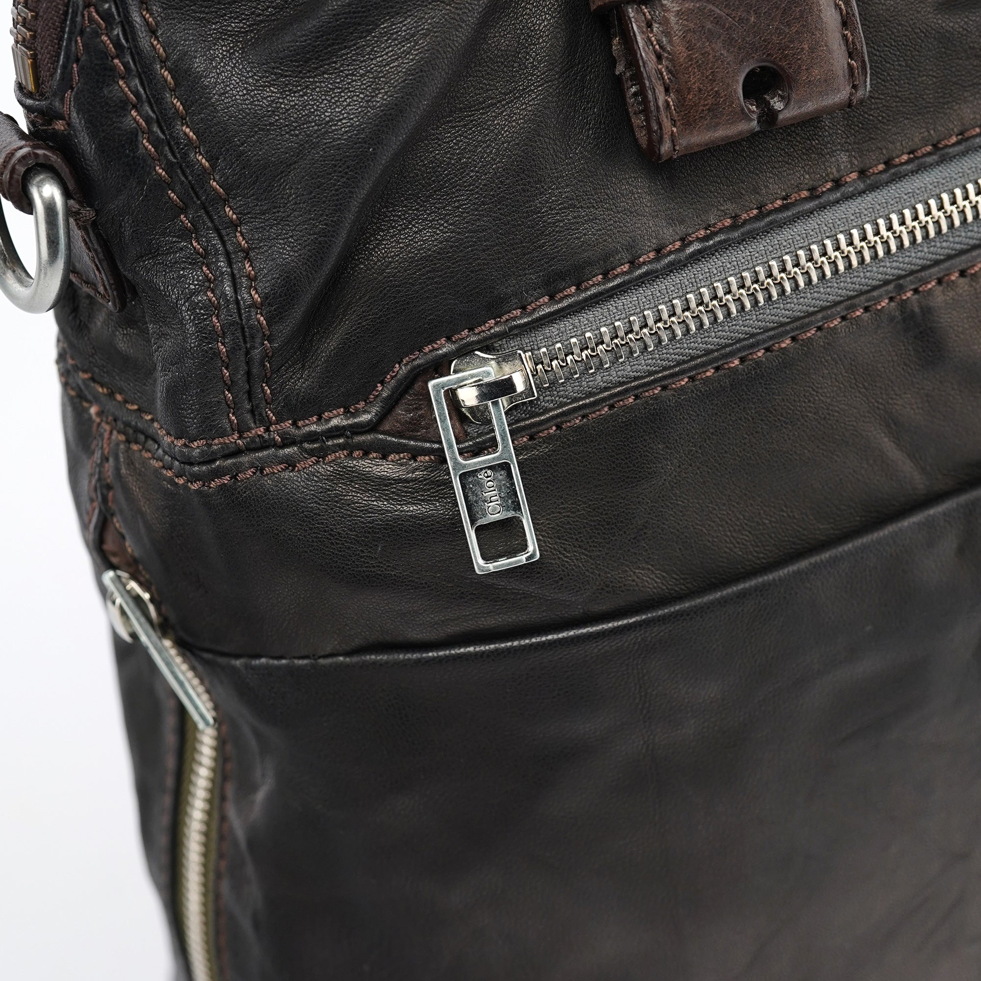 Chloe Brown Leather 2-Way Tote Bag