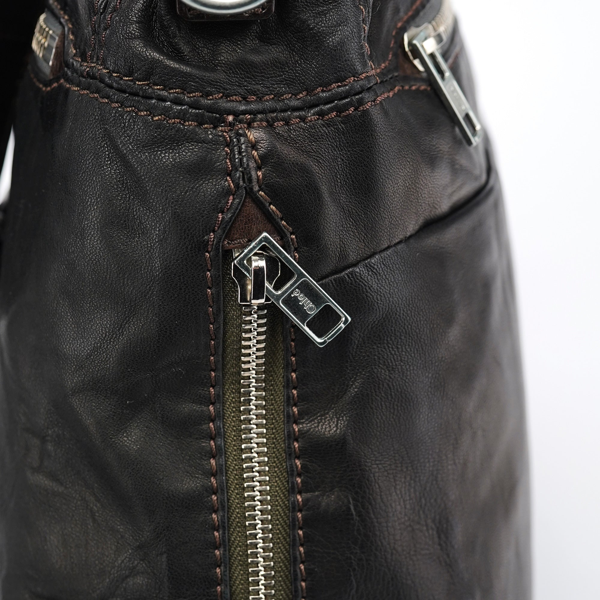 Chloe Brown Leather 2-Way Tote Bag