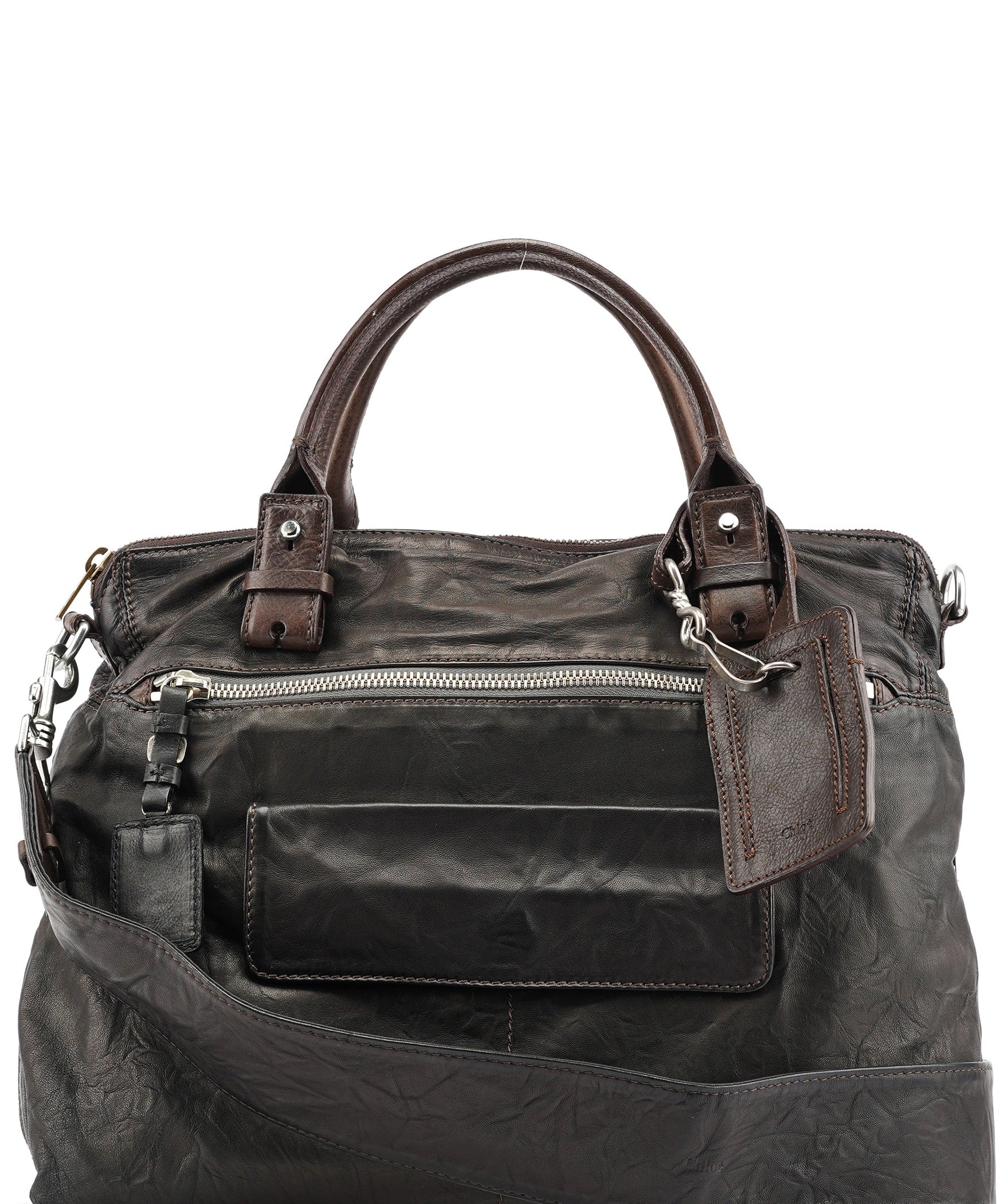 Chloe Brown Leather 2-Way Tote Bag