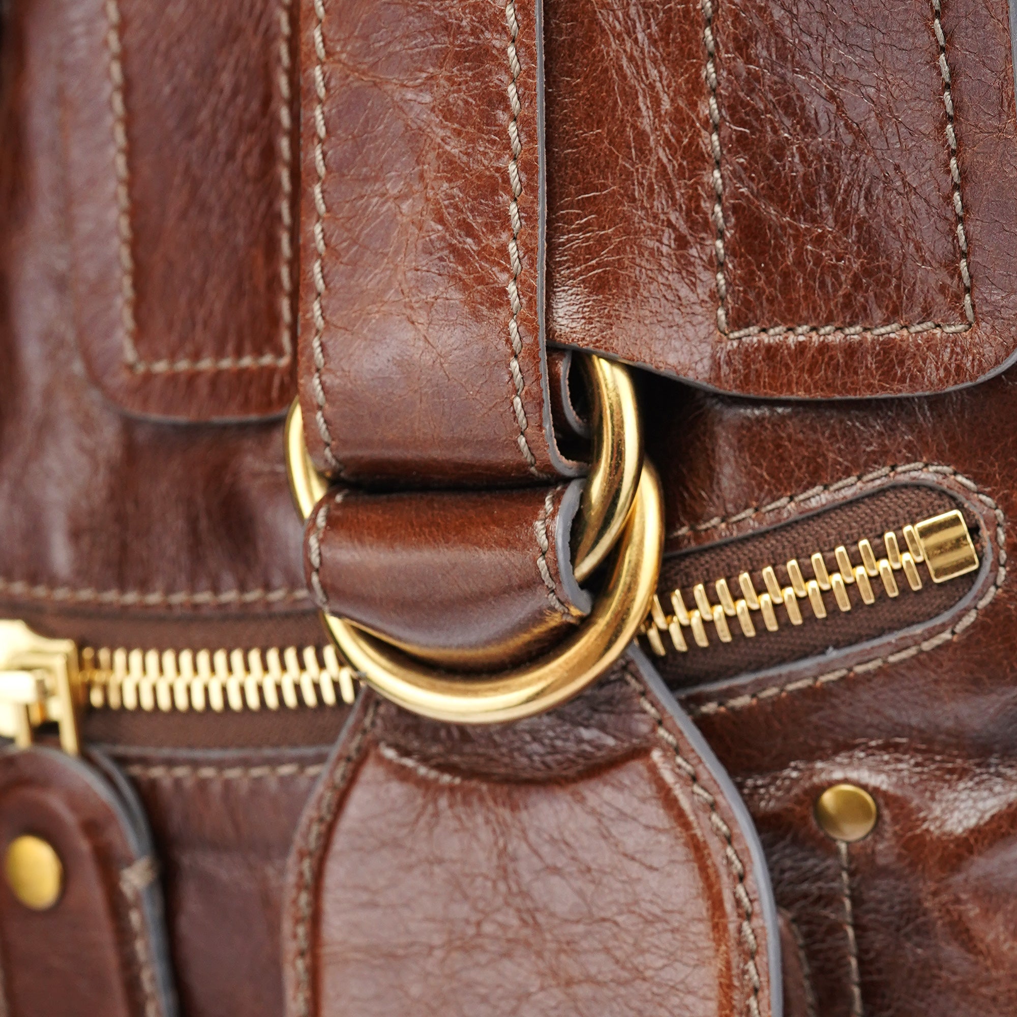 Chloé Brown Leather Bay 2-Way Bag