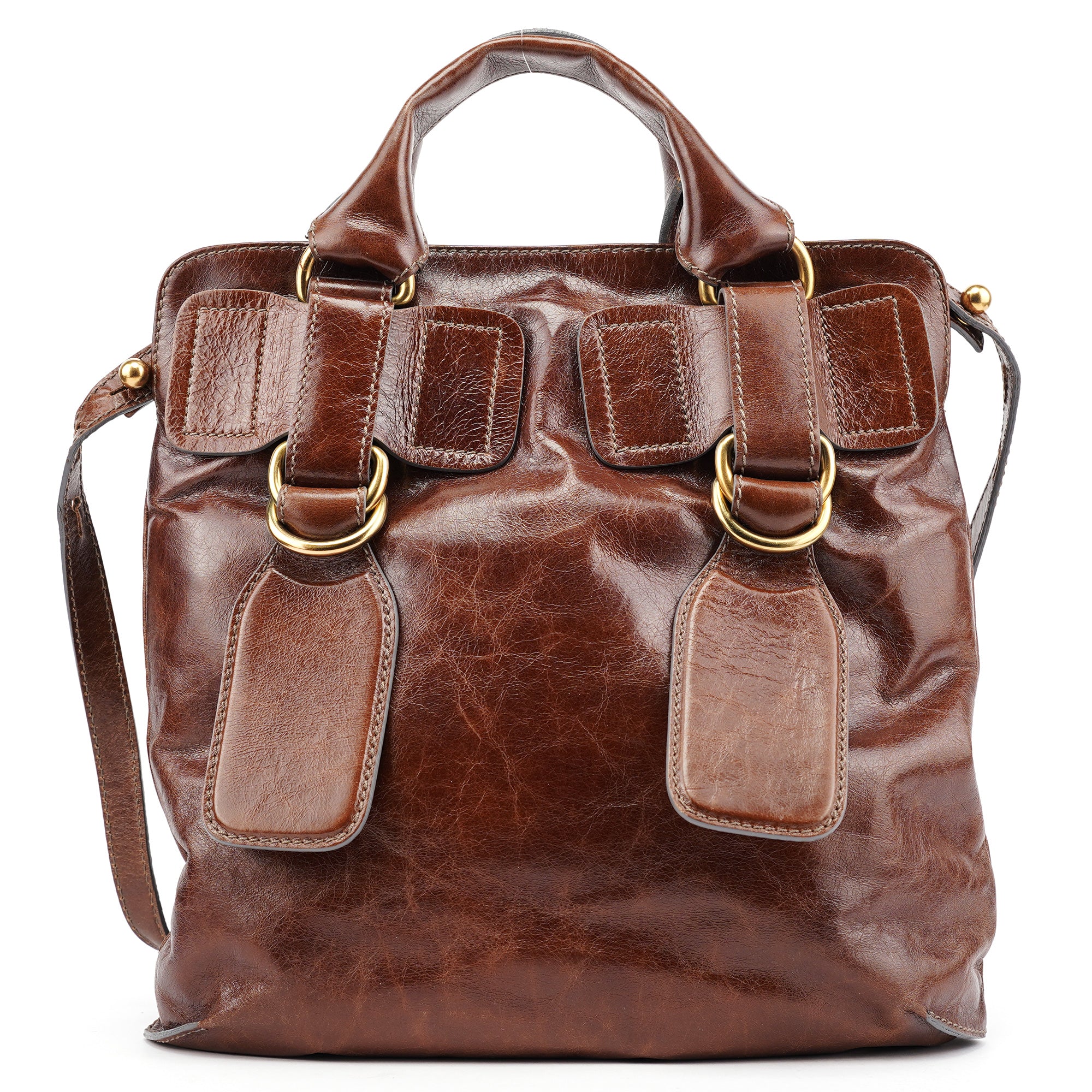 Chloé Brown Leather Bay 2-Way Bag