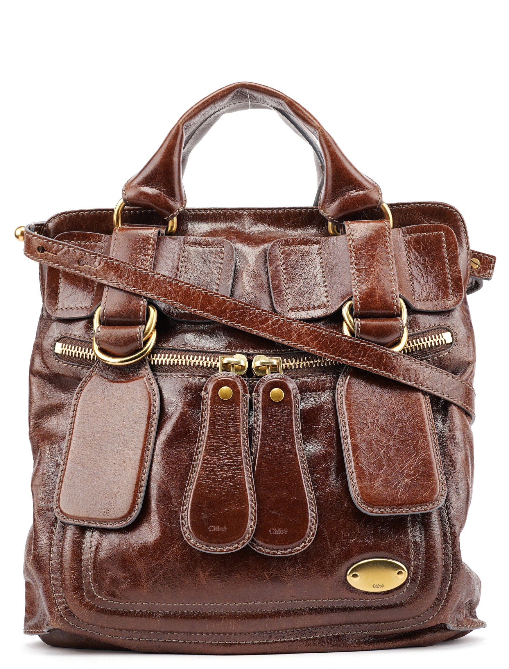 Chloé Brown Leather Bay 2-Way Bag