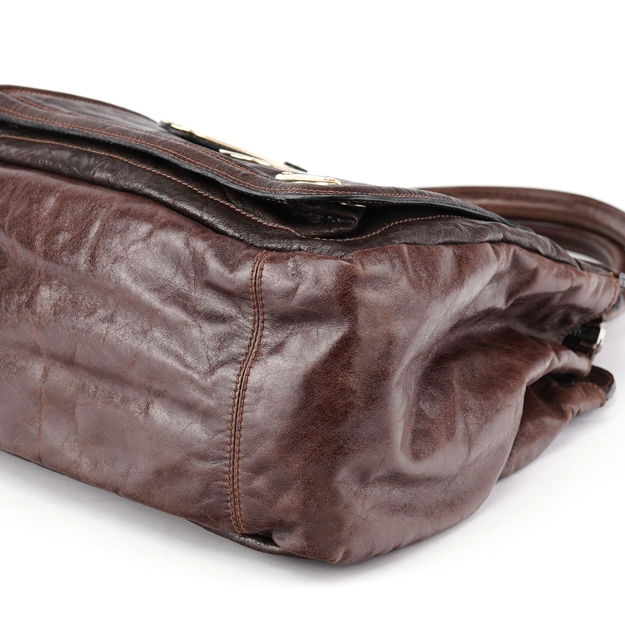 Chloe Brown Leather Bay 2-Way Tote Bag