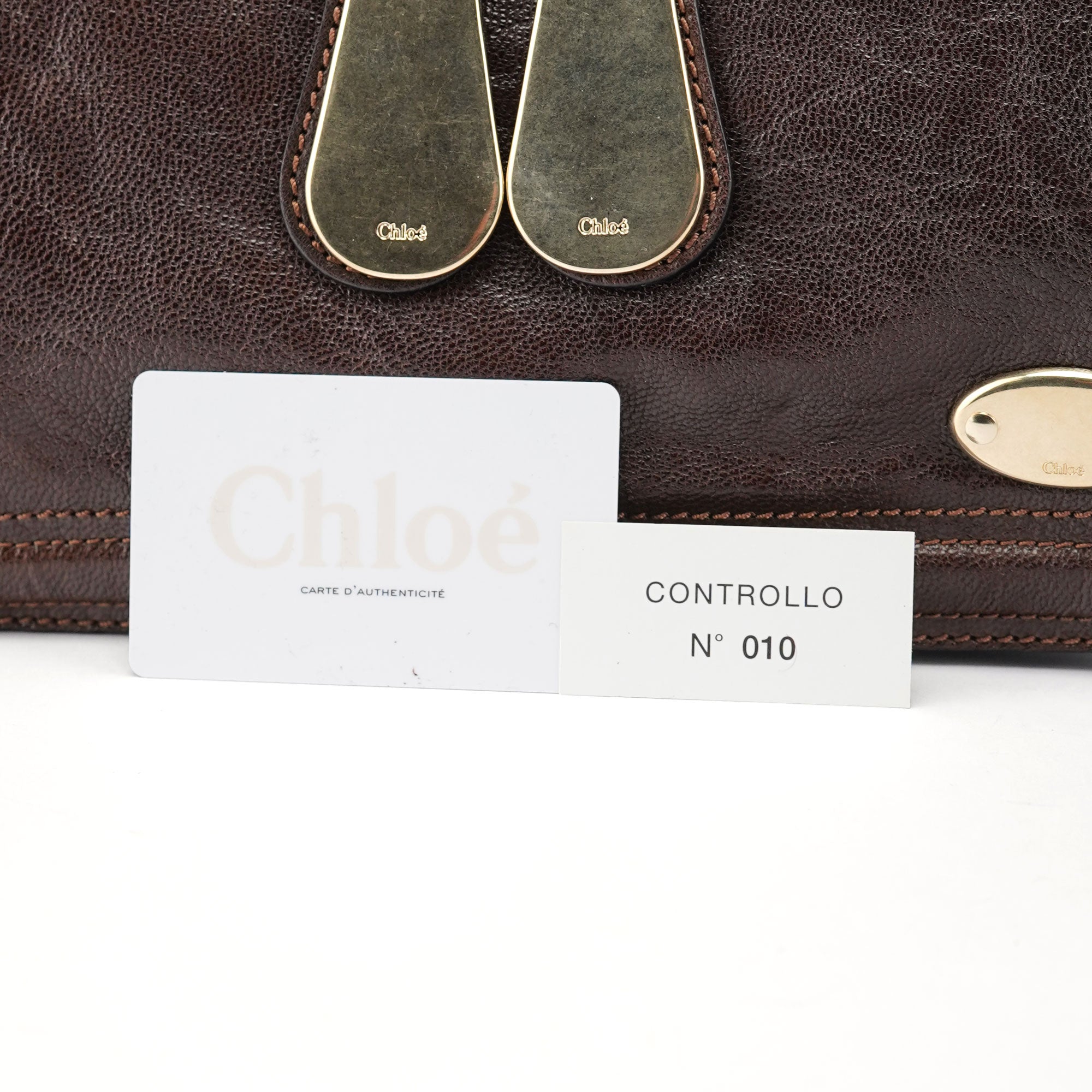 Chloe Brown Leather Bay 2-Way Tote Bag