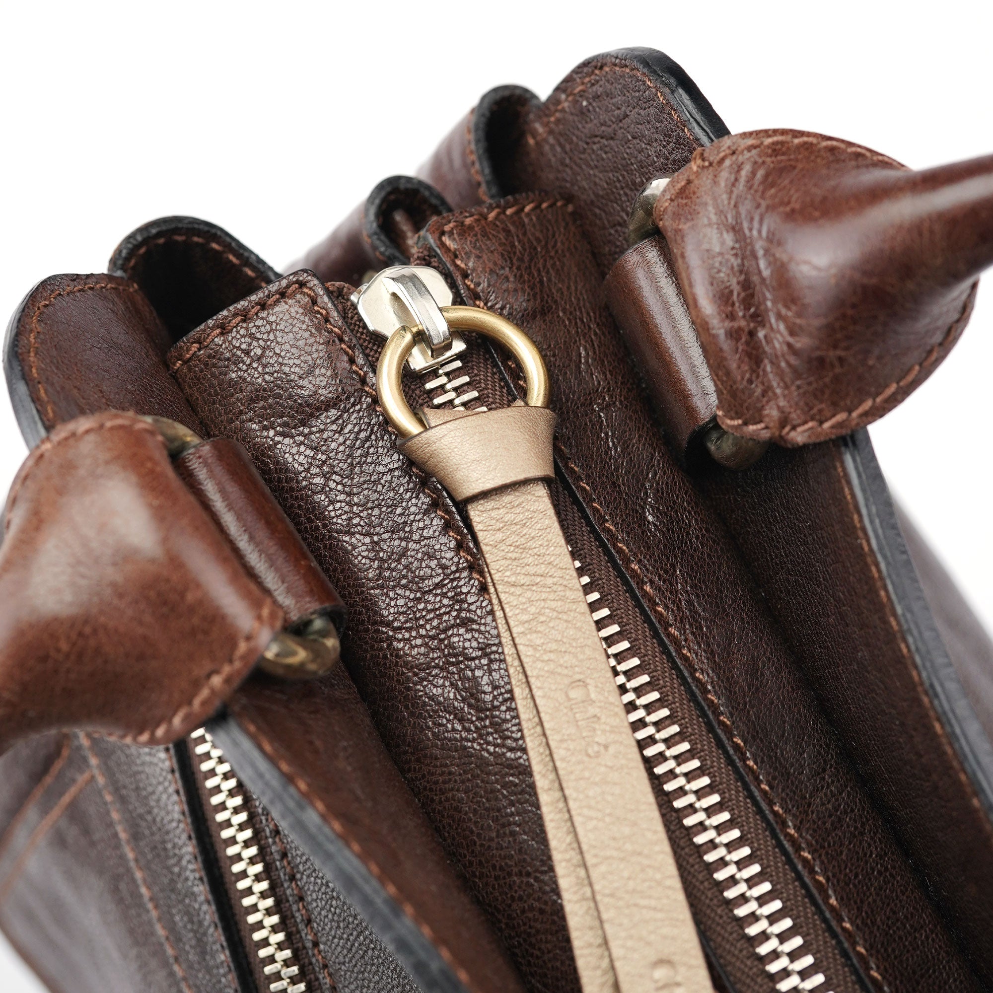 Chloe Brown Leather Bay 2-Way Tote Bag