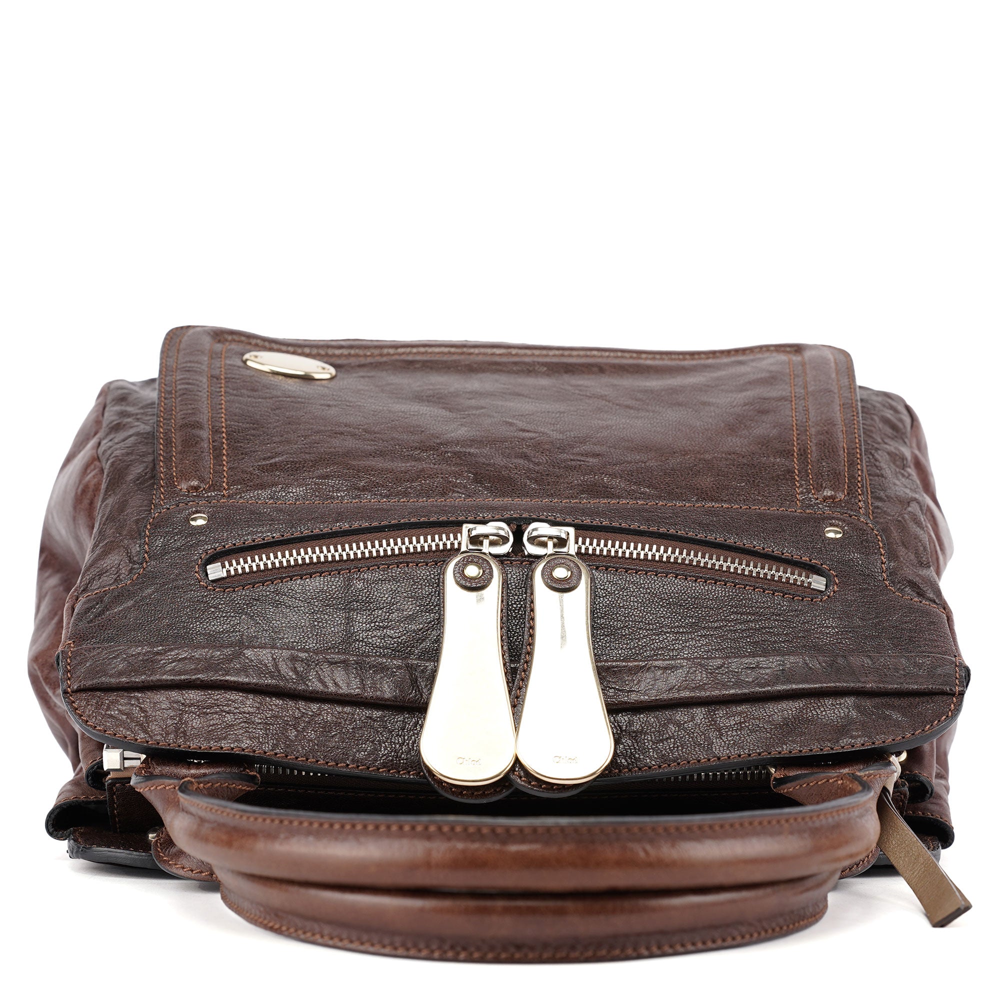 Chloe Brown Leather Bay 2-Way Tote Bag