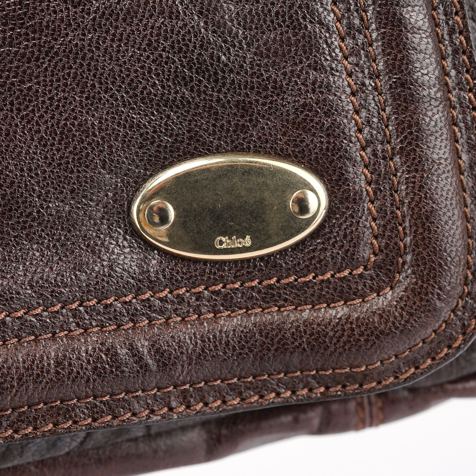 Chloe Brown Leather Bay 2-Way Tote Bag
