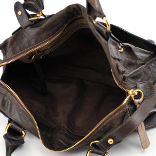 Chloe Brown Leather Bay 2-Way Tote Bag