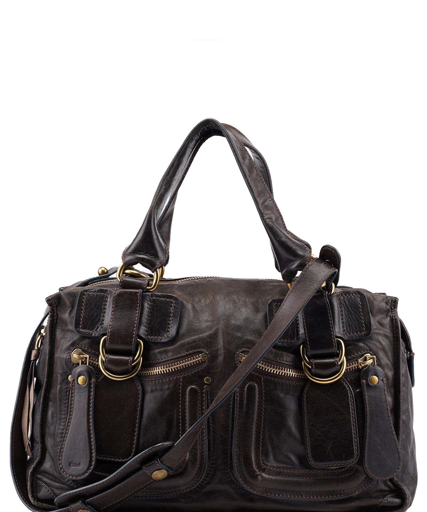 Chloe Brown Leather Bay 2-Way Tote Bag