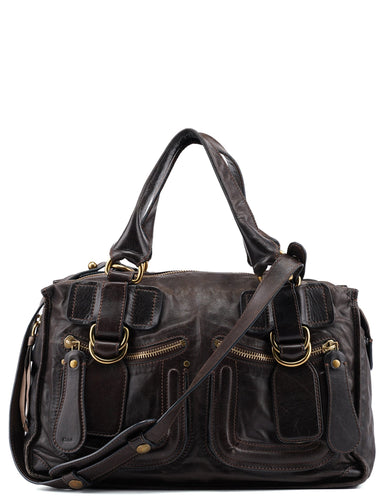 Chloe Brown Leather Bay 2-Way Tote Bag