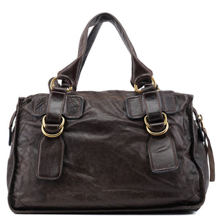 Chloe Brown Leather Bay 2-Way Tote Bag