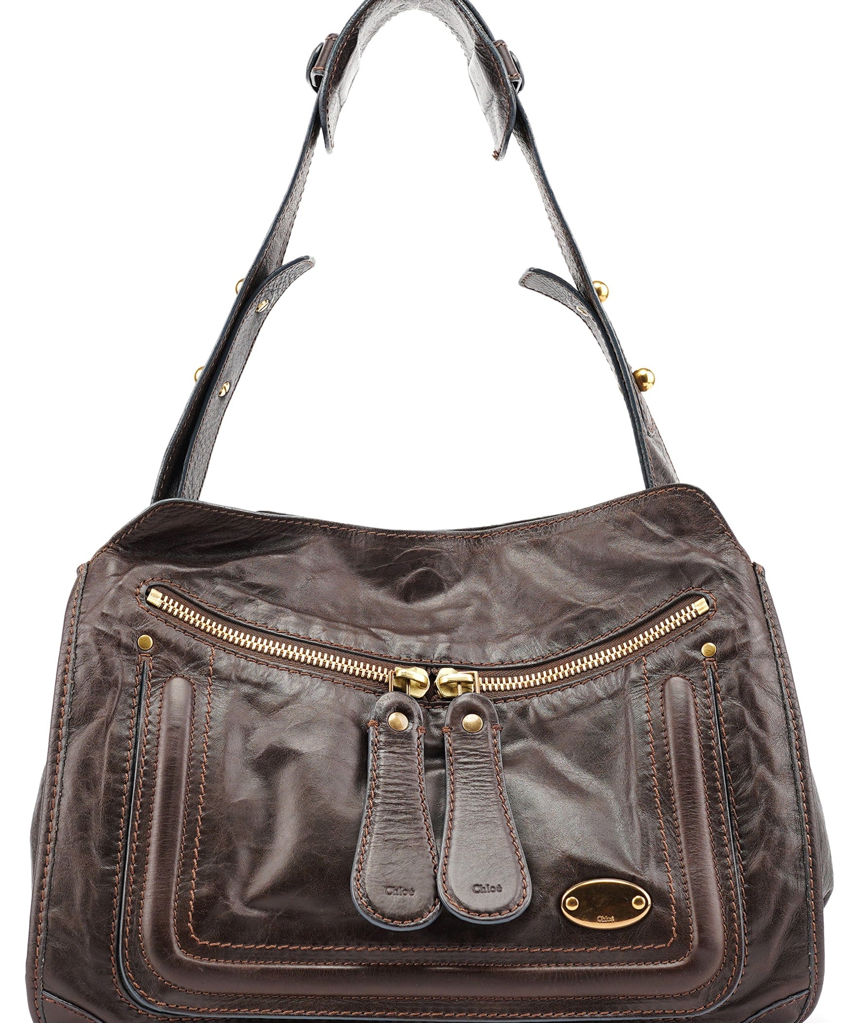 Chloé Brown Leather Bay Shoulder Bag