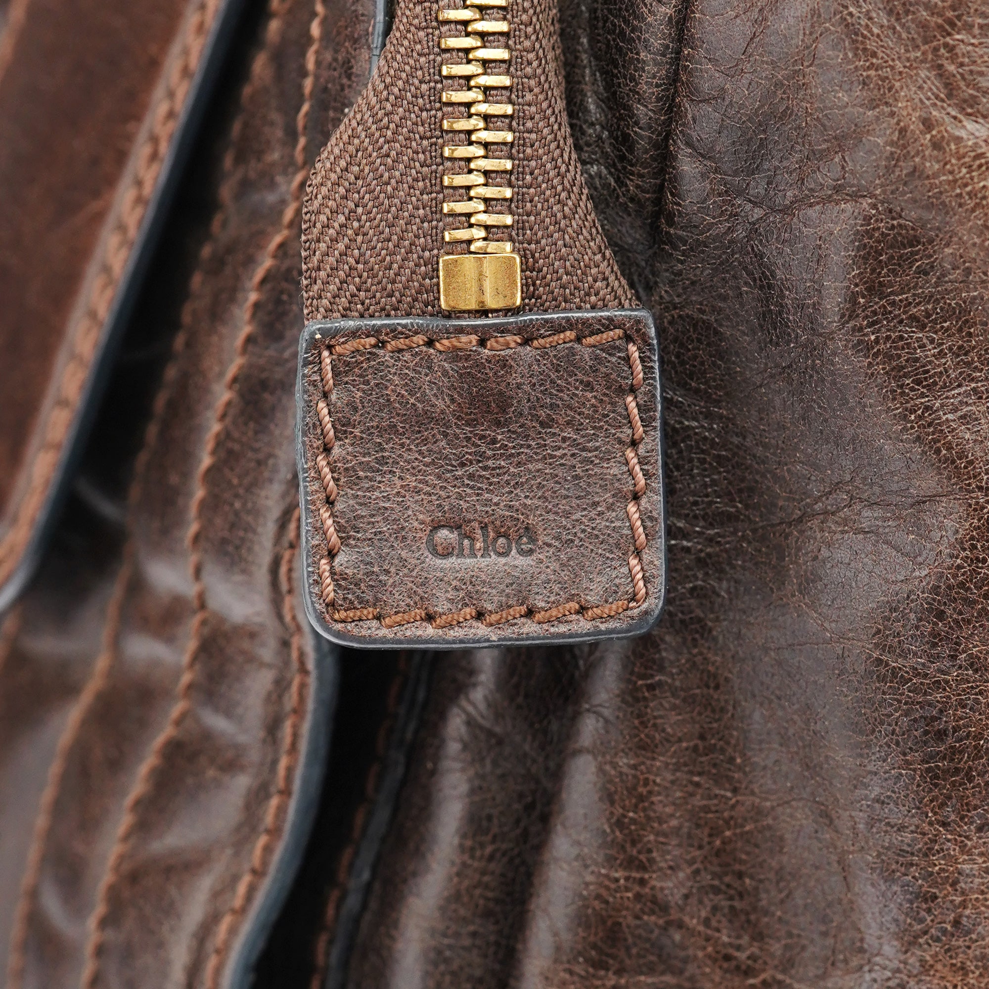 Chloé Brown Leather Bay Tote Bag