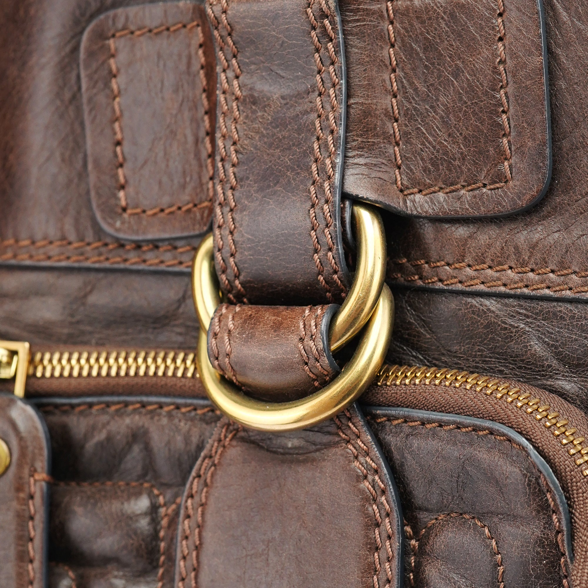 Chloé Brown Leather Bay Tote Bag