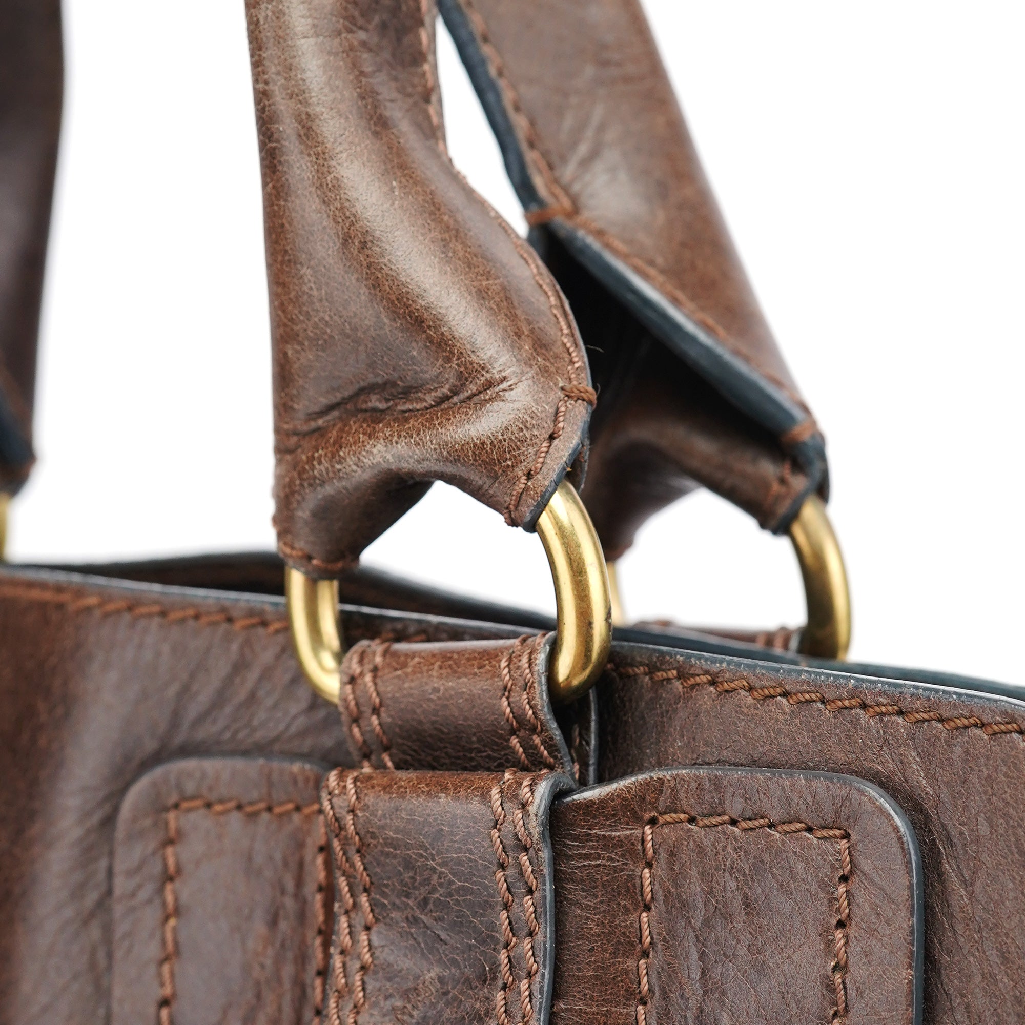 Chloé Brown Leather Bay Tote Bag