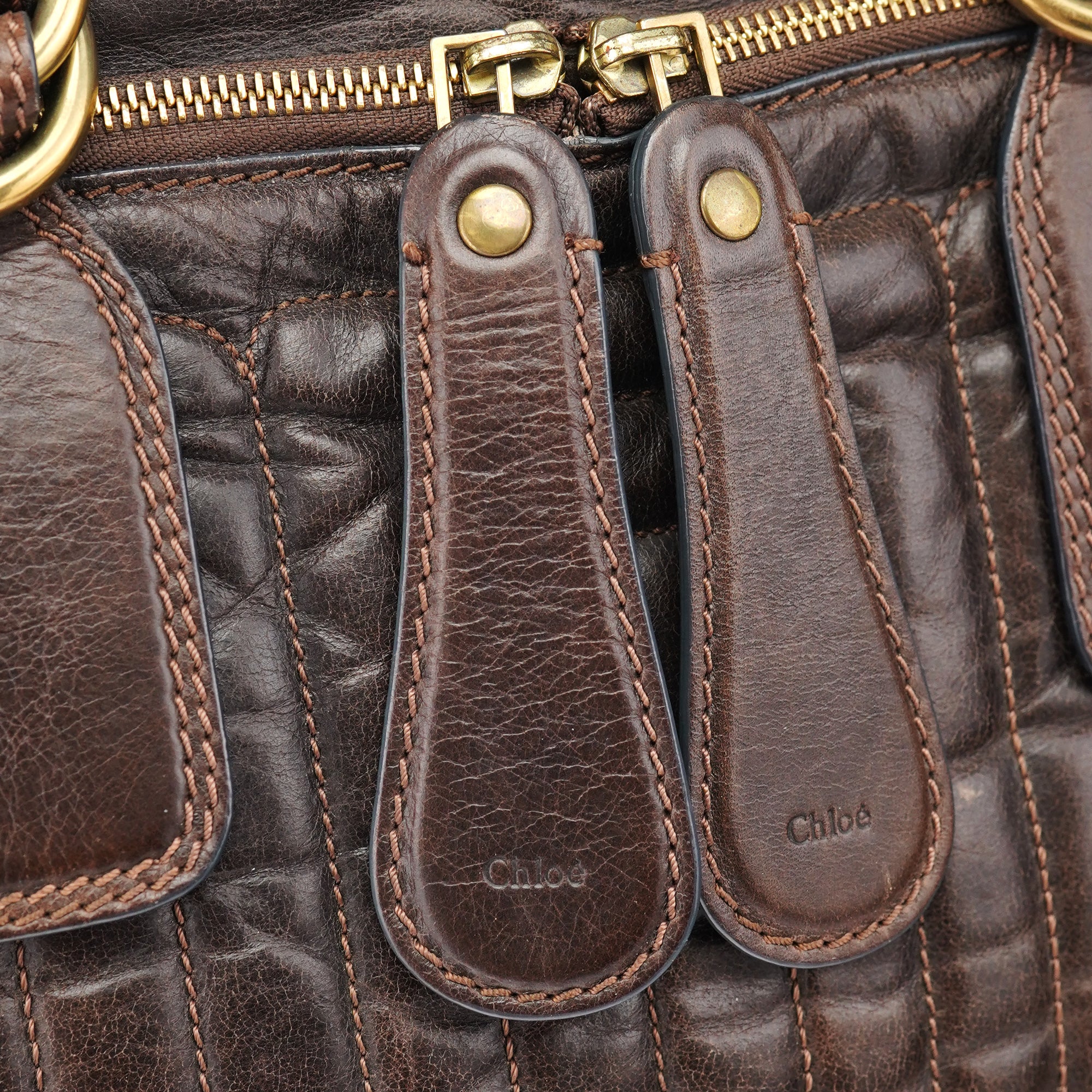 Chloé Brown Leather Bay Tote Bag