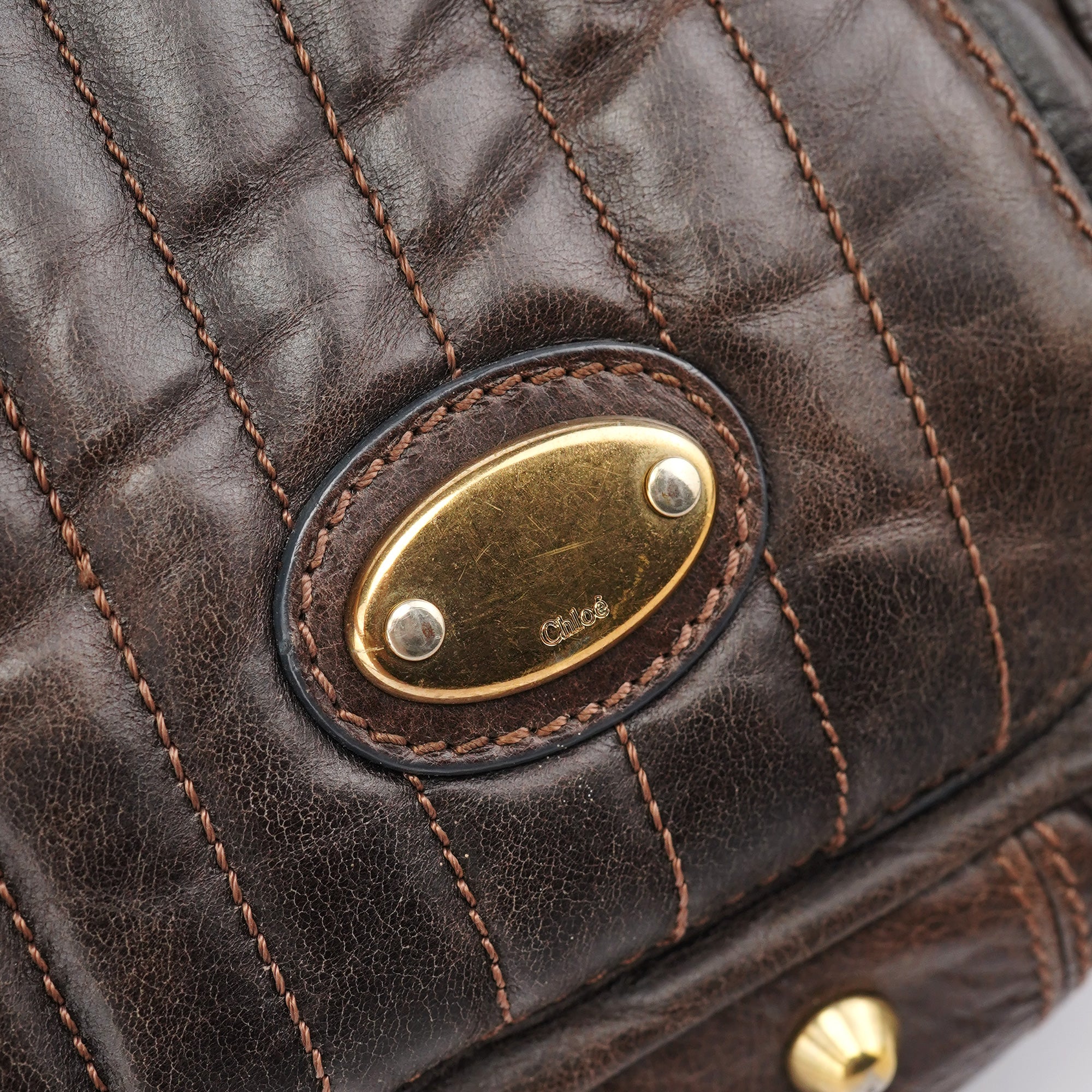Chloé Brown Leather Bay Tote Bag