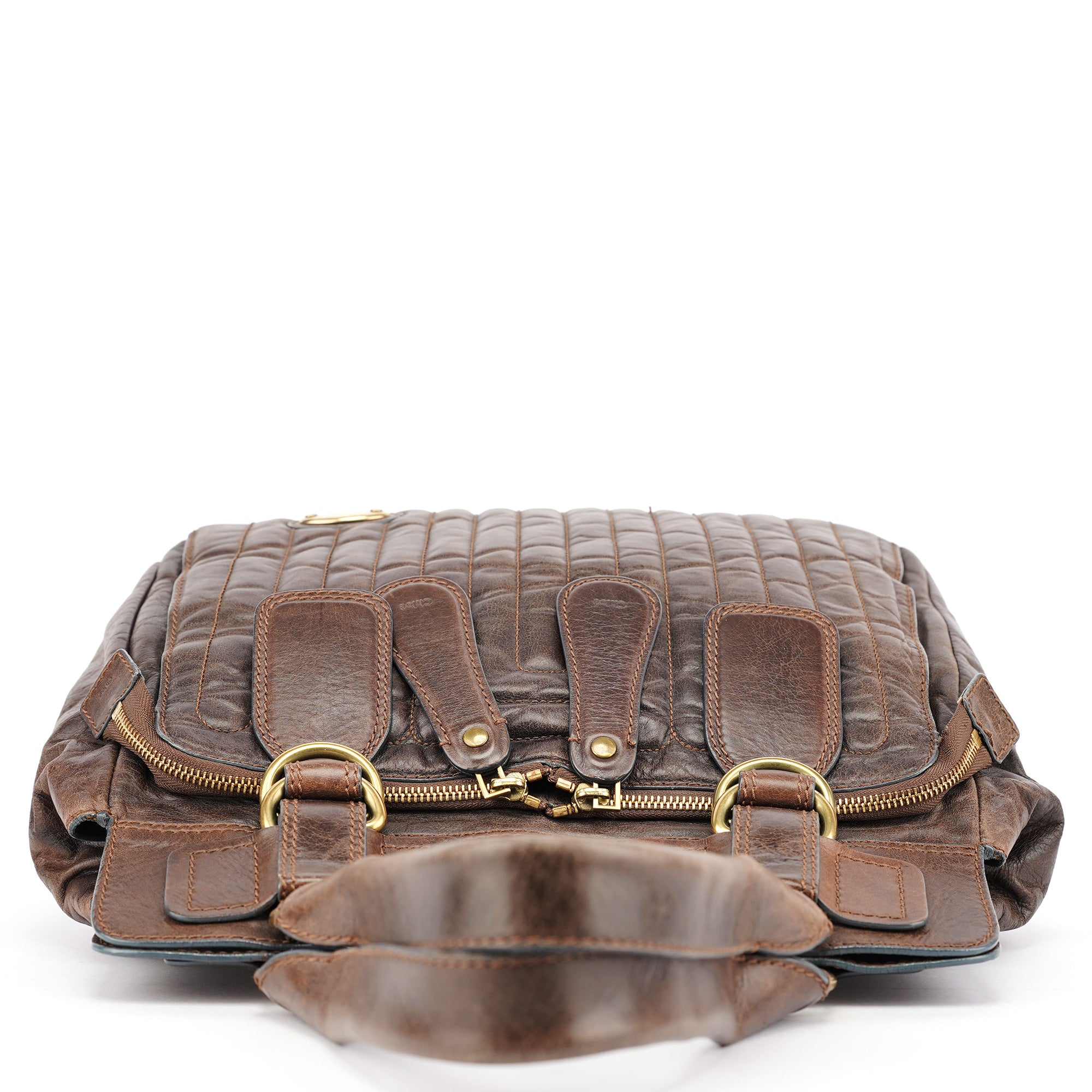 Chloé Brown Leather Bay Tote Bag