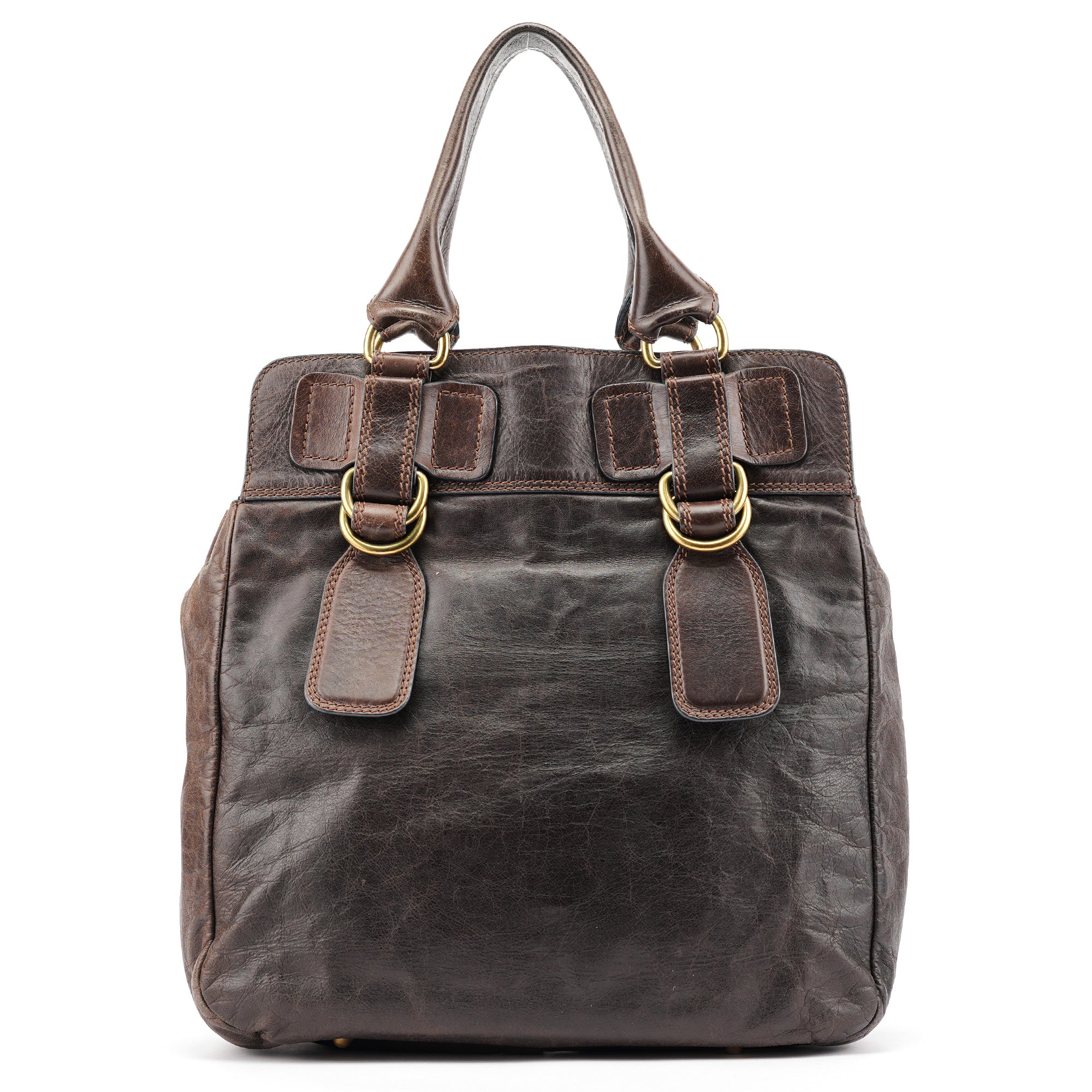 Chloé Brown Leather Bay Tote Bag