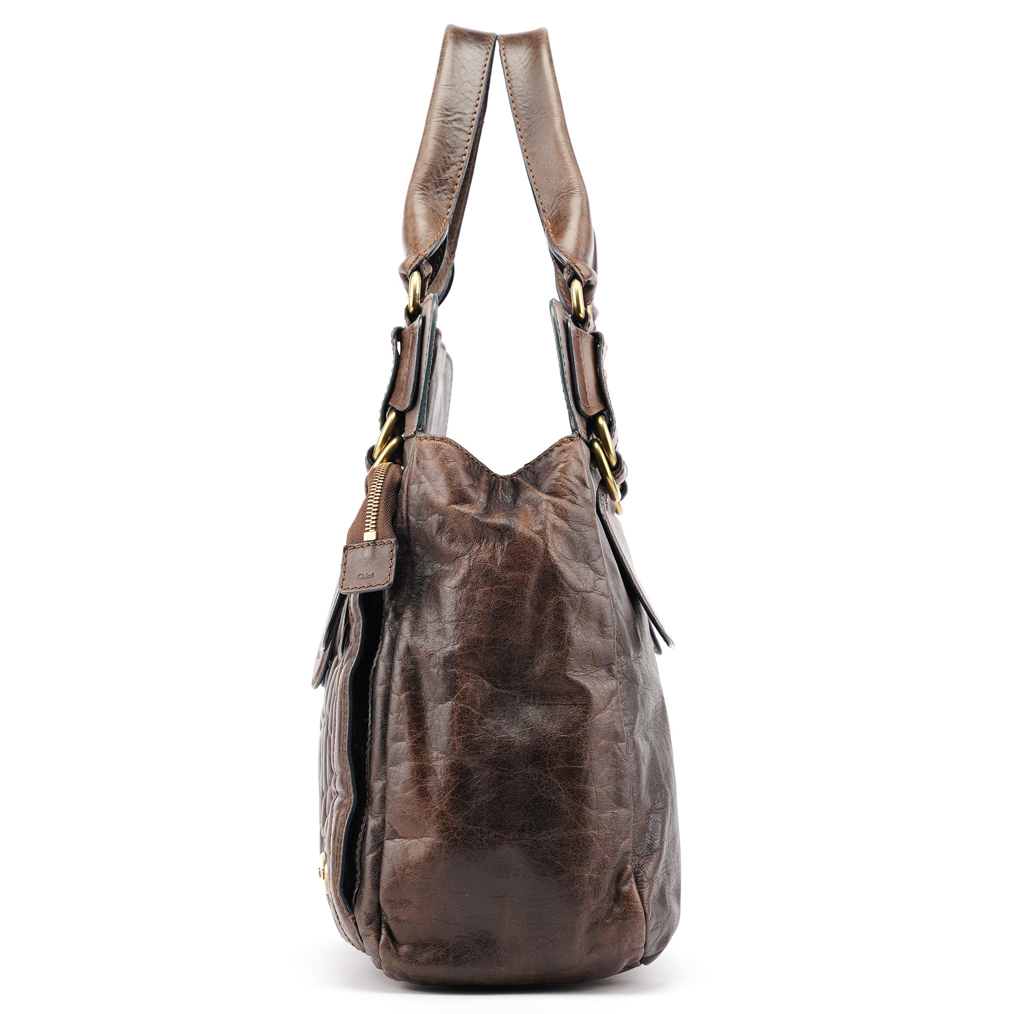 Chloé Brown Leather Bay Tote Bag