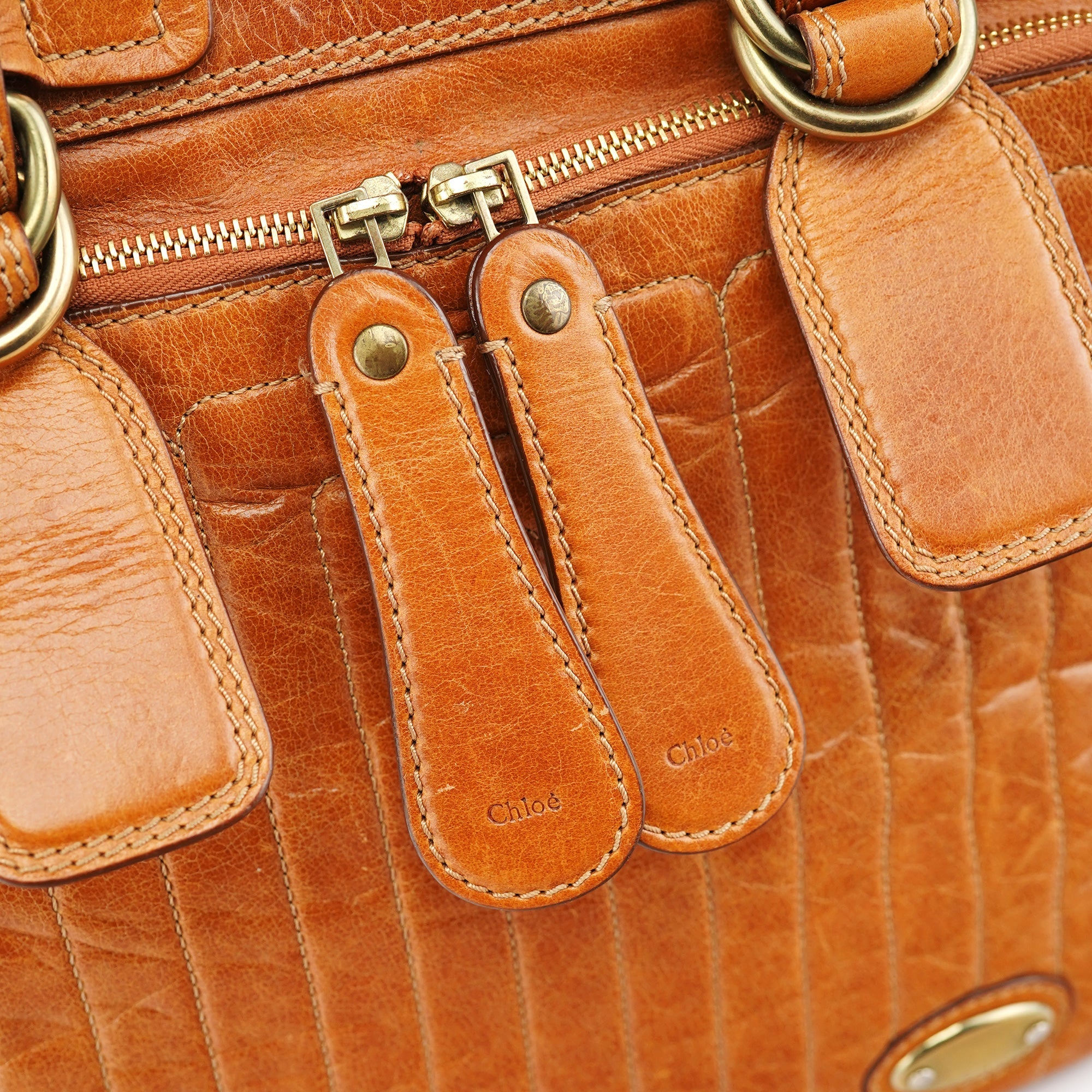 Chloe Brown Leather Bay Tote Bag