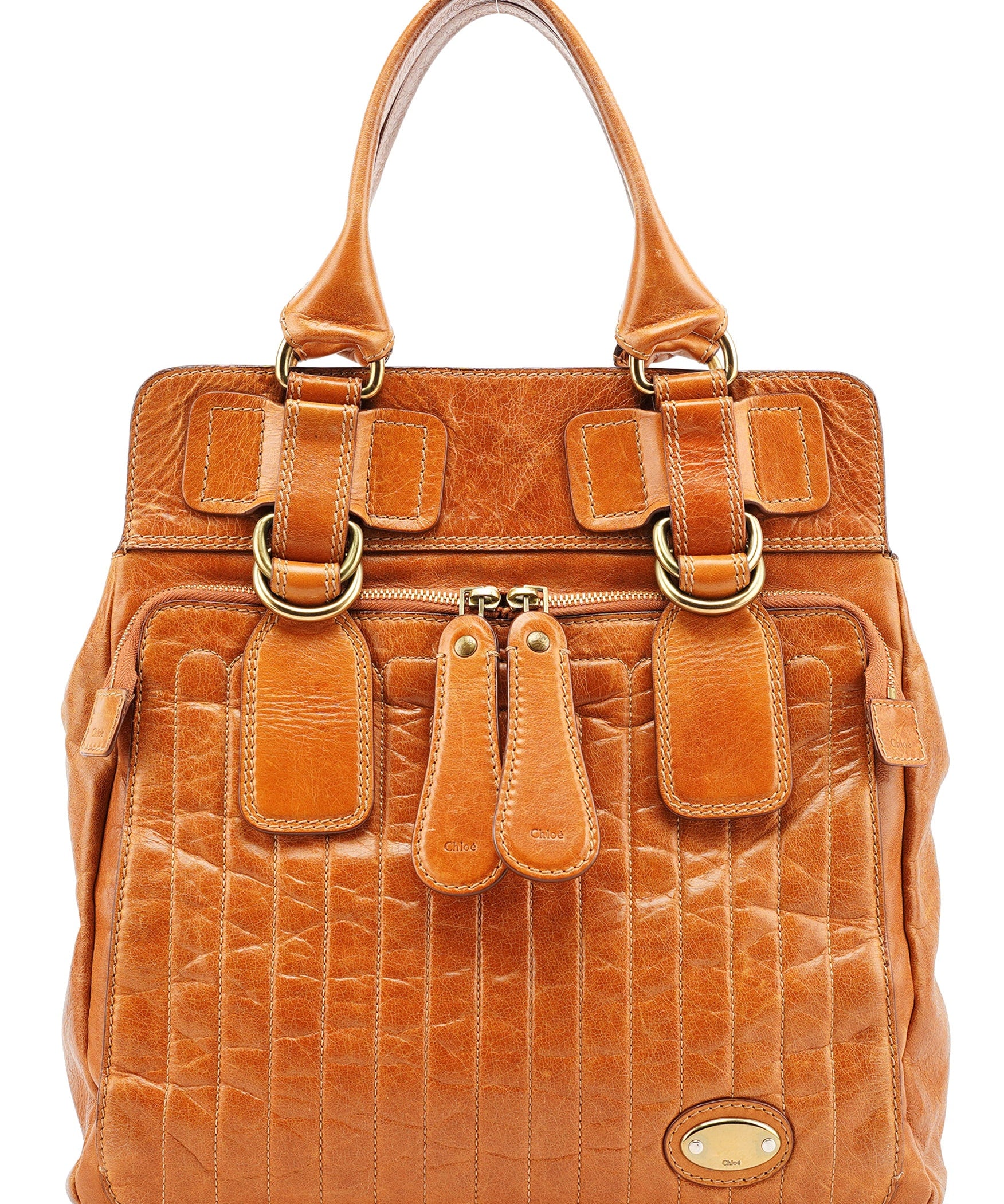 Chloe Brown Leather Bay Tote Bag